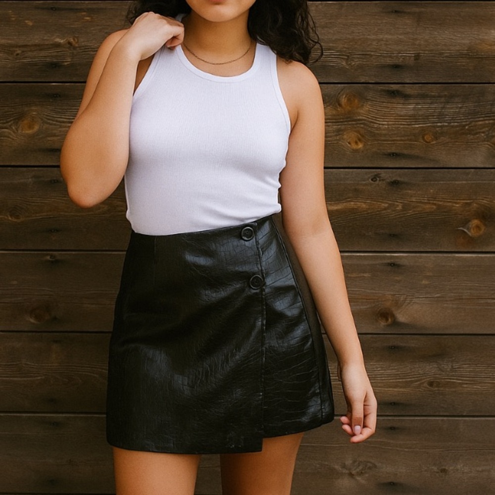 Princess Polly Croc Embossed Mini Skirt